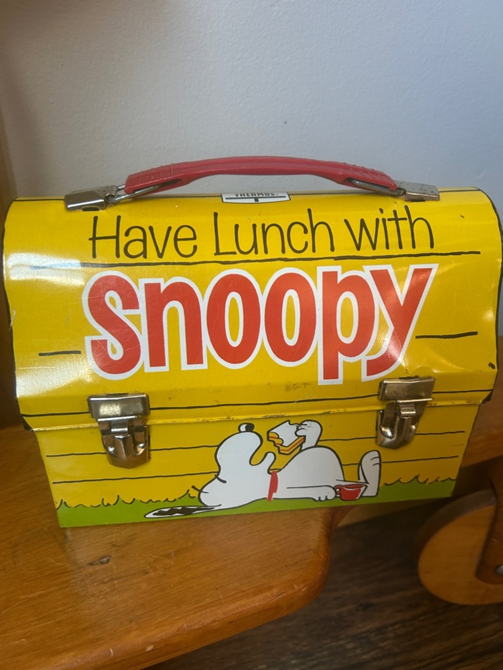 Snoopy Vintage Yellow Metal Lunchbox